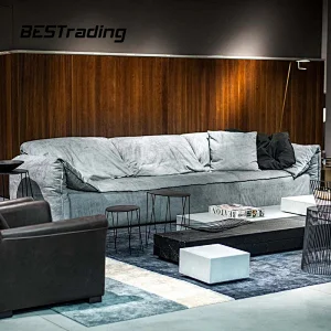 Luxury Italy sofa living room furniture nubuck leather sofa multiple color options sofa set