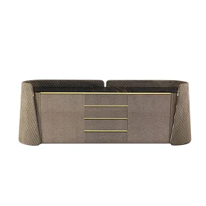 European Design Dinning Room Furniture Modern Sideboards Leather Cabinet Marble Top Sideboard