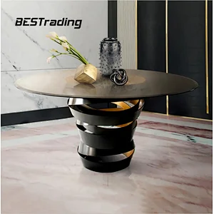 Luxury Modern Marble Dining Table Sets Round Dinning Table Set