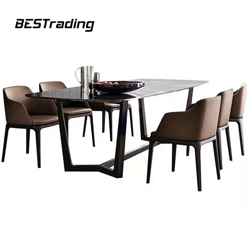 Contemporary Style Dinning Room Furniture Dining Table Sets Marble Top Dining Table