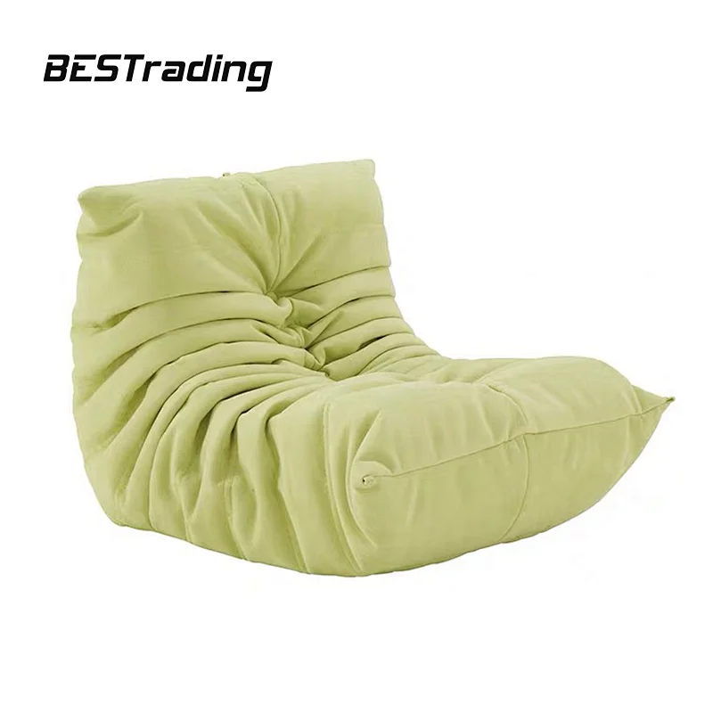 Lazy Sofa Indoor sponge faux pleated chair Large Bean Bag leather double sofa chair