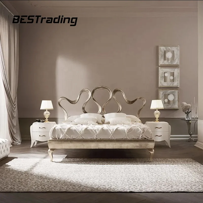 Modern luxury furniture king size bed french bed