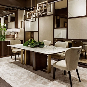 Modern Light Luxury Living Room And Dining Table Marble Top With Beautiful Table Feet Marble Dining Table