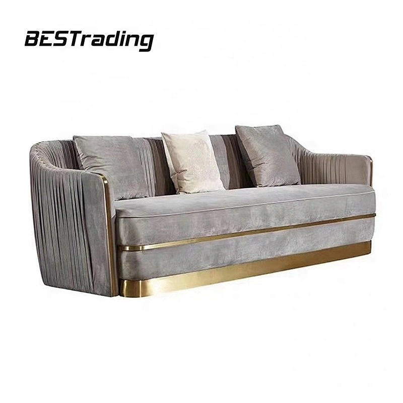 Modern design Luxury living room furniture sofa velvet fabric sectional living room sofas
