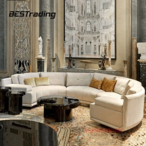 High Quality Hotel Lobby Living Room round sofa Round Couch Furniture 7 Seats Sofa set