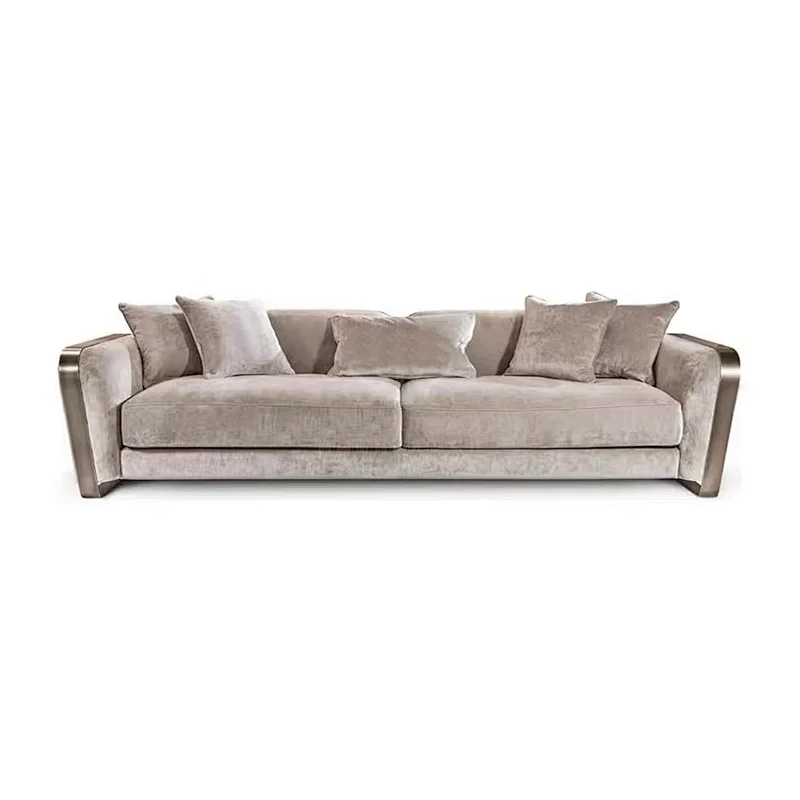 Living room velvet sofa