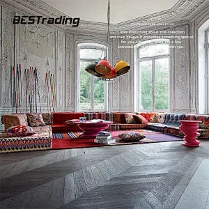 Living room U shape sectional sofa fabric