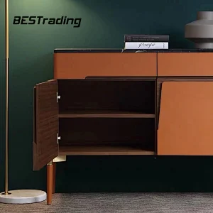 New Fashion Collection Home Furniture Wooden Cabinet Modern Console Table Marble Top Sideboard