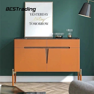 New Fashion Collection Home Furniture Wooden Cabinet Modern Console Table Marble Top Sideboard