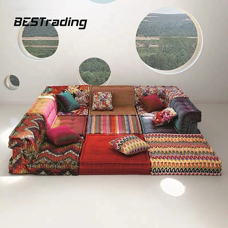 Living room U shape sectional sofa fabric