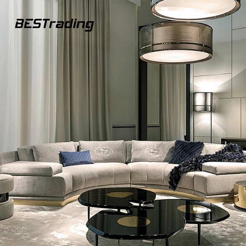 High Quality Hotel Lobby Living Room round sofa Round Couch Furniture 7 Seats Sofa set
