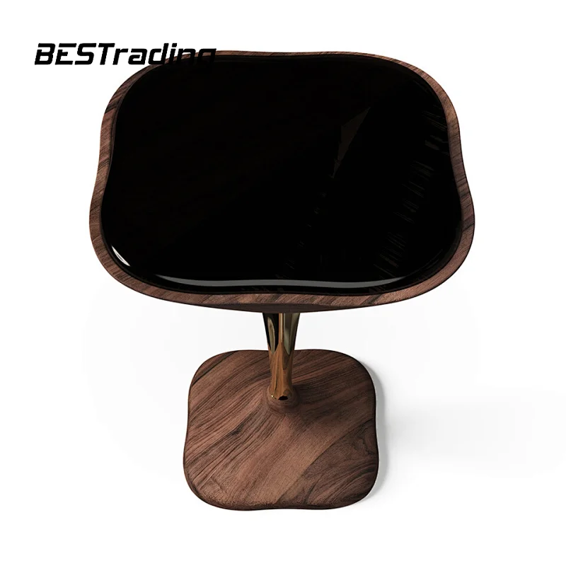 OEM Side modern solid wood glass round corner table luxury side table coffee table