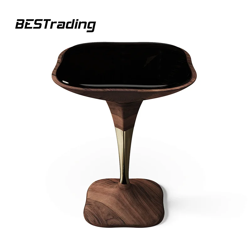 OEM Side modern solid wood glass round corner table luxury side table coffee table