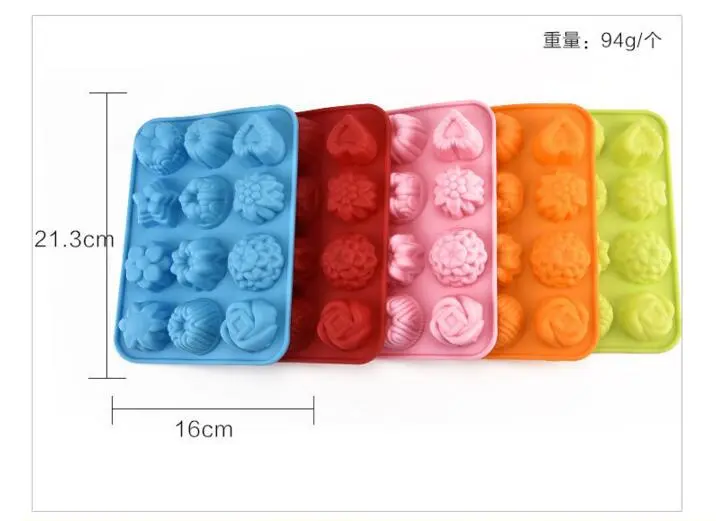 12 cavities Cupcake Silicone Jelly Tray Soap Mold