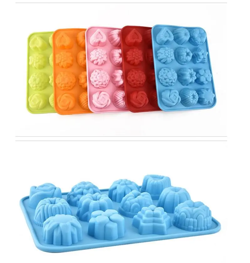 12 cavities Cupcake Silicone Jelly Tray Soap Mold