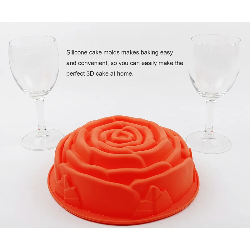 Rose Flower Baking Pan 3D Silicone Cake Mold Cake Pan Baking Flower Cake Mold