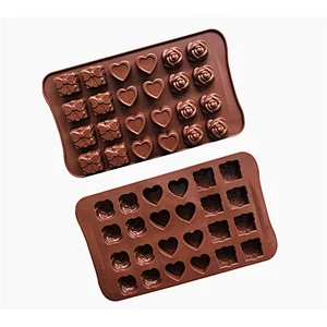 heart rose chocolate mold/silicone mold baking chocolate/silicone mold of chocolates/ chocolate bar making mold Silicone Heart,Rose24 Cavity Molds Chocolate Making  Chocolate Moulds Mold