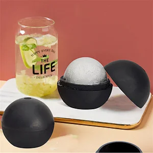 Flexible Silicone Ice Cube Tray With Lids Sphere Mould Whiskey Diy Round Ice Ball Mold