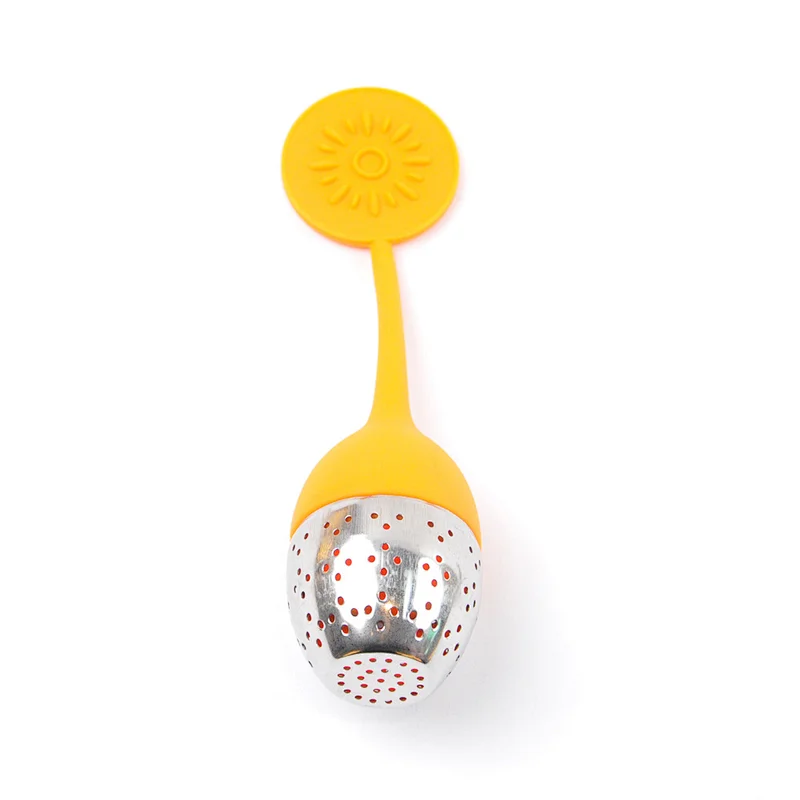 Ball Shape Stainless Steel Tea Filter Tea Infuser Silicone Handle Strainer Filter Loose