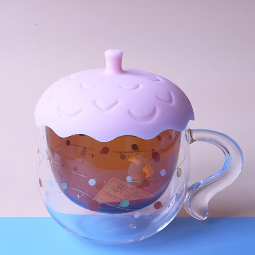 silicone cup with lid and straw