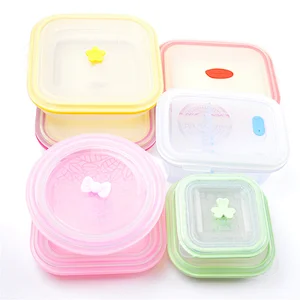 Microwaveable Collapsible Reusable Silicone Food  Leakproof Container Set