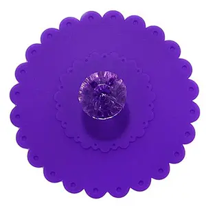 Amazon hot selling 100% silicone cup cover with acrylic bead