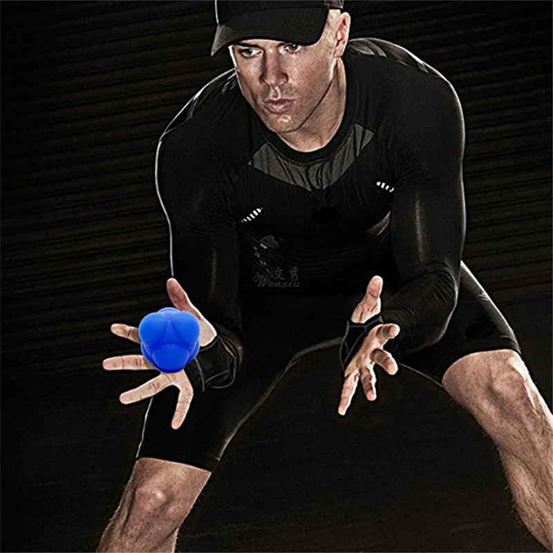 Quickness reaction training ball hexagonal silicone tennis bounce agility training hexagon boxing reaction ball