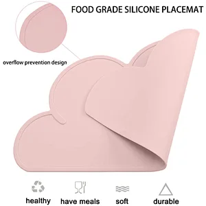 Customized dining cloud silicone mat heat resistant nordic hard eco-friendly coloring printing kids baby silicone placemat