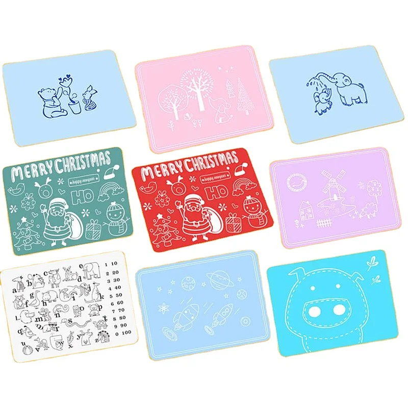 40X30cm for Kids Colorful Silicone Custom pig print silicone placemat baby