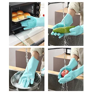 Factory Custom Heat Resistant Eco Non Toxic Magic Silicone Cleaning Gloves