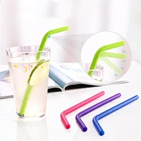 Eco Friendly Silicone Foldable Drinking Straw Collapsible Reusable Regular Silicone Drinking Straws