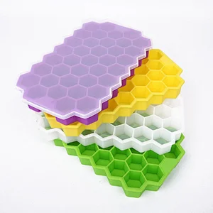 Amazon Hot Sale Silicone BPA Free Food Grade Honeycomb Easy Release 37 Ice Cube Mold
