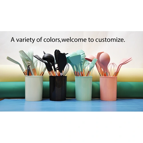 white silicone cooking utensils