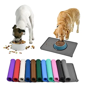 Non Slip Eco-friendly Pet Silicone Mat Non-slip Rollable Waterproof Silicone Dog Pet Feeding Mat