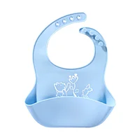 BPA Free Adjustable Waterproof Silicone Baby Bib With Food Catcher Silicone Baby Bib Set