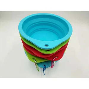 Foldable Silicone Pet Water Bowl Collapsible Silicon Pet Fold Travel Bowl