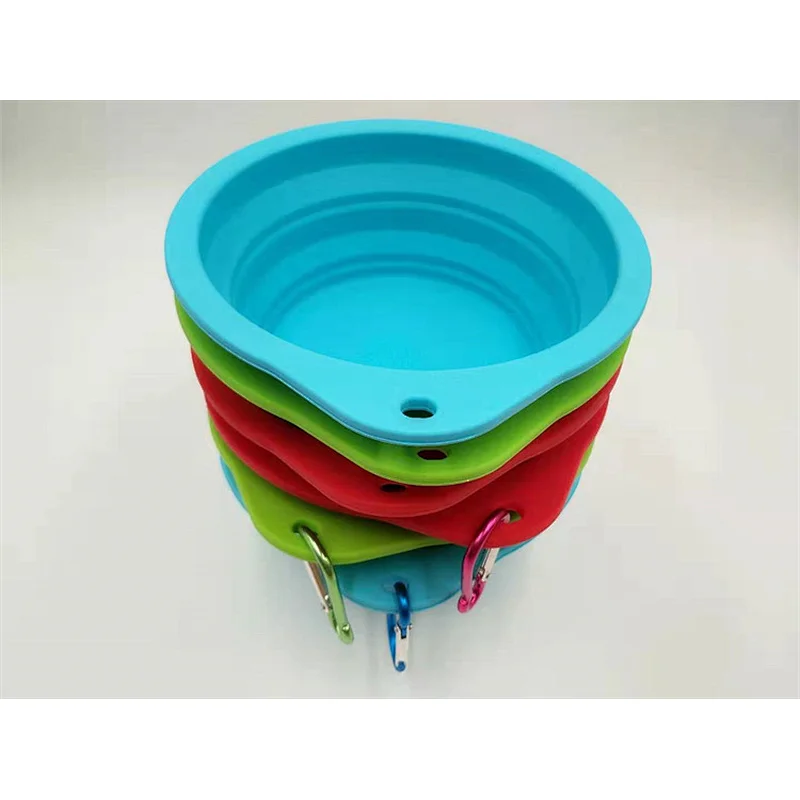 Foldable Silicone Pet Water Bowl Collapsible Silicon Pet Fold Travel Bowl