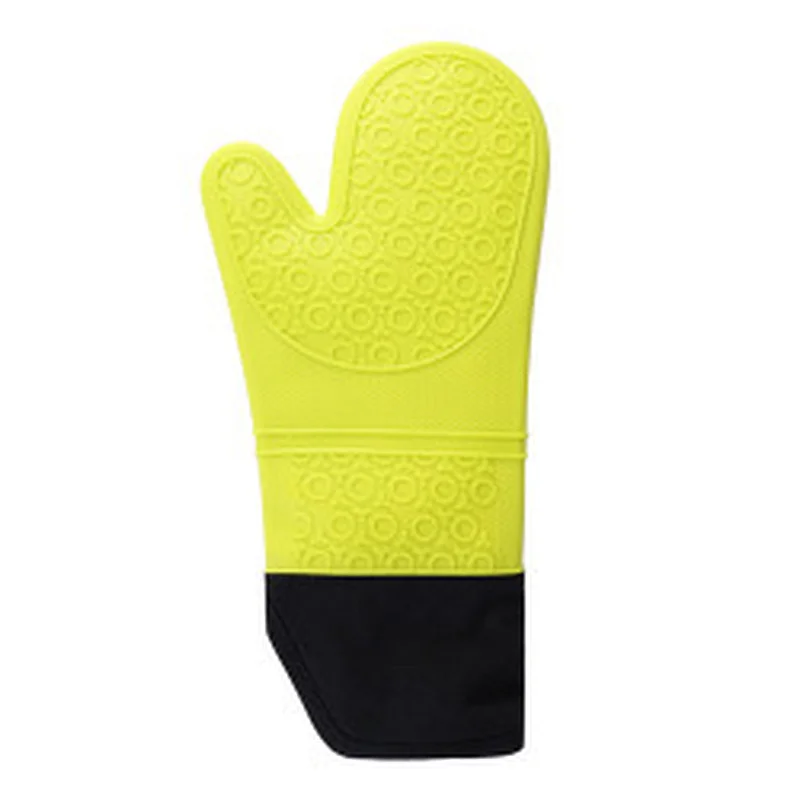 Heat Resistant Oven Silicone Mitts Printed The Long Custom Household Thickened Silicone Gloves