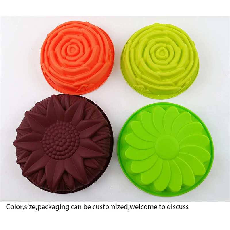 Silicon Mold Bpa For Food Cake Food Grade Chiffon Flower Cake  Chocolate Mold For Cakes Trays Mold