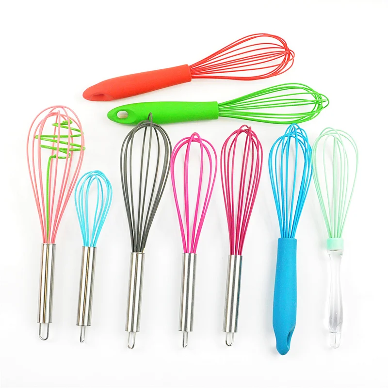 Silicone Kitchen Hand Egg Whisk Minu High Quality Metal Ball Wire Whisk