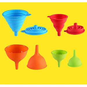 Foldable Food Grade Silicone Collapsible Funnel Silicone Funnel Sets