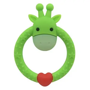 Silicone Baby teething toy BPA free cute deer circle shape teether silicone baby products