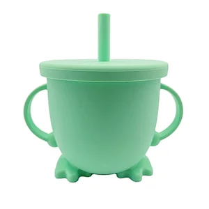Wholesale Baby Silicone Cup Eco-Friendly Baby Silicone Straw Cup Baby