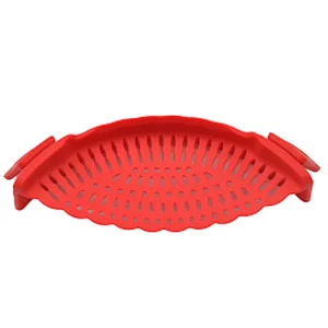 Juice Noodle Food Gizmo Snap N Strain Rice Pot Clip On Kitchen Pasta Silicon Strainer