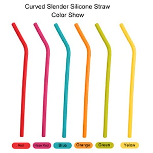 Silicone Straws Eco Friendly Reusable Silicon Folding Straw Reusable Rollable Silicon Straw