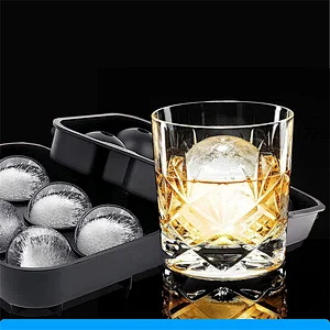 Safety Grade Silicone Ice Ball Maker Round Sphere Amazon Hot Large Sphere Ice Cube Tray Mold