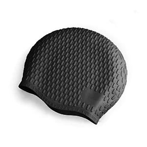 Swim Caps 100% Silicone Black With Men Custom Swim Cap New Design Proffetional