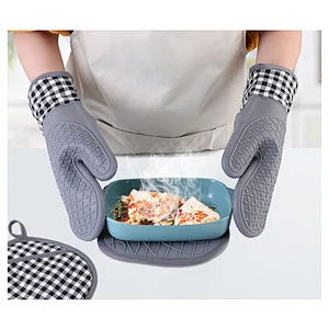 Silicone Mitten Gloves Extra Long Quilted Cotton Silicone Anti Gloves