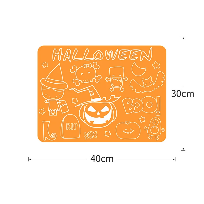 Eco-friendly Educational  Christmas Colorful waterproof Silicone Placemats for Kids Doodle drawing Set