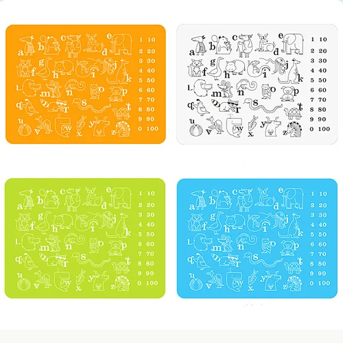 Waterproof rainbow red nordic baby feeding silicone placemat for kids dining table